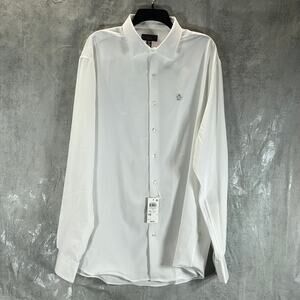 ALFANI Men's White Slim-Fit 4-Way Stretch Solid Dress Shirt SZ XL(17/17.5 36-37)